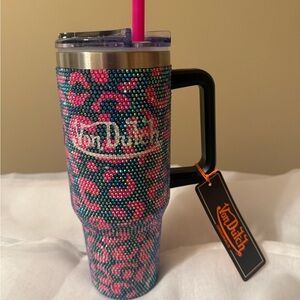 Von Dutch Multicolor Cheetah Print Rhinestone Tumbler